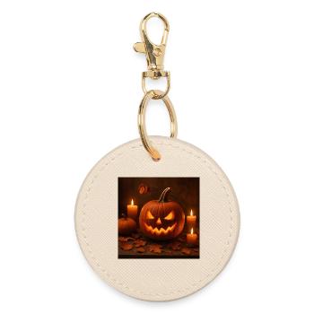 Halloween - Kürbis - Runder Schlüsselanhänger - Auster - Vorne