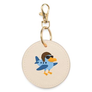 A super bird plane - Round Keyring - oyster - Front