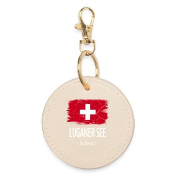 Luganer See - Runder Schlüsselanhänger - Auster - Vorne