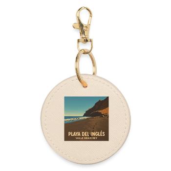 Playa del Ingles in Valle Gran Rey - Round Keyring - oyster - Front