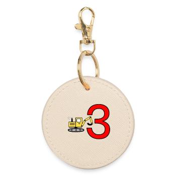 Excavator - Round Keyring - oyster - Front
