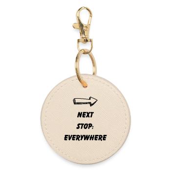 Next Stop: Everywhere – Reisefieber - Runder Schlüsselanhänger - Auster - Vorne