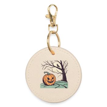 Kürbis Halloween - Runder Schlüsselanhänger - Auster - Vorne