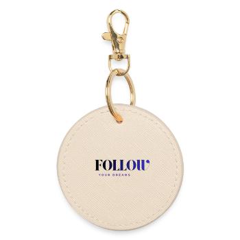 Follow Your Dreams – Motivationsspruch Design  - Runder Schlüsselanhänger - Auster - Vorne