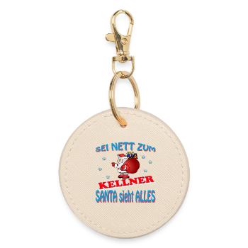 PÈRE NOËL SERVEUR - Porte-clés rond - huître - Devant