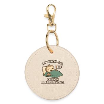 I'm Not Lazy – Power Saving Mode - Round Keyring - oyster - Front