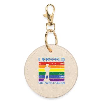 Liebefeld ❤ Leineweber PRIDE - Runder Schlüsselanhänger - Auster - Vorne
