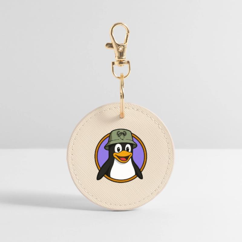 Tux Linux + GNU Hat Round Keyring