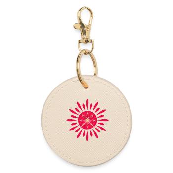 Red Floral Dawn - Round Keyring - oyster - Front