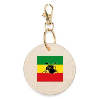 Reggae Drums - Round Keyring - oyster - Front
