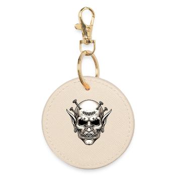 Creepy Demon Halloween Monster Horror Creature - Round Keyring - oyster - Front