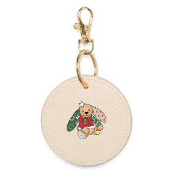 Lapin de Noël - Porte-clés rond - huître - Devant