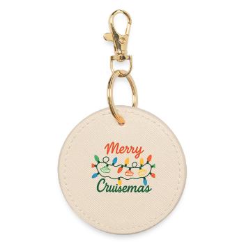 Joyeuse croisière Lumières de Noël - Porte-clés rond - huître - Devant