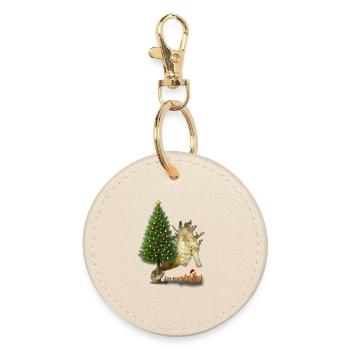 Season's Greetings from the Reef - Round Keyring - oyster - Front