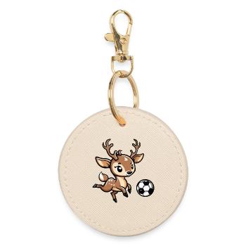 Dessin animé cerf football - Porte-clés rond - huître - Devant