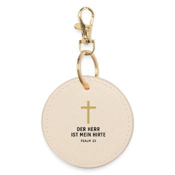 Der Herr ist mein Hirte Psalm 23 - Runder Schlüsselanhänger - Auster - Vorne