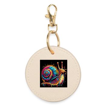 Snail - Round Keyring - oyster - Front