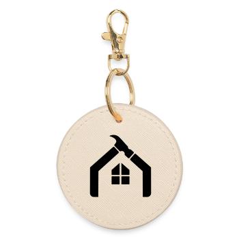 Artisan Janitor Logo – Hammer - Round Keyring - oyster - Front
