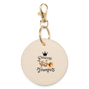 Golden Trumpet Crown - Round Keyring - oyster - Front
