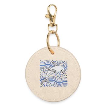dolphin - Round Keyring - oyster - Front