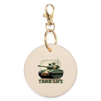 Tank Life Camouflage Tank Graphic - Round Keyring - oyster - Front