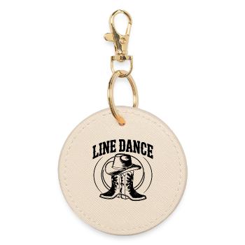 Danse en ligne Country Western Motif - Porte-clés rond - huître - Devant