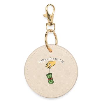 Follow the money - Round Keyring - oyster - Front