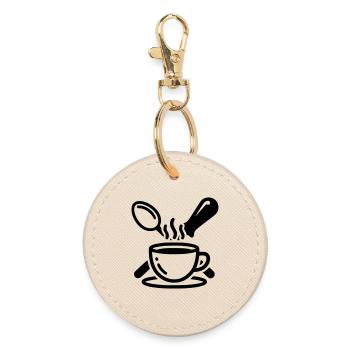 Porta-filtre Barista Logo Steam Vector - Porte-clés rond - huître - Devant