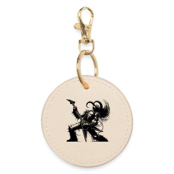 Rock god from the underworld Metal kills silence - Round Keyring - oyster - Front