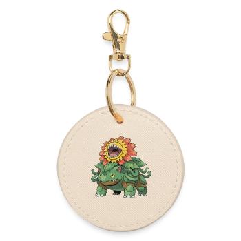 Sunflower Monster Beast - Round Keyring - oyster - Front