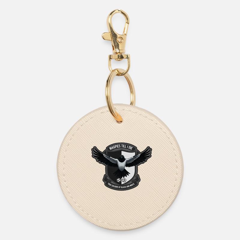 Magpies Crest - Round Keyring - oyster