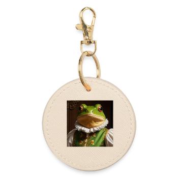 Der Renaissance Frosch – Königliche Amphibien - Runder Schlüsselanhänger - Auster - Vorne