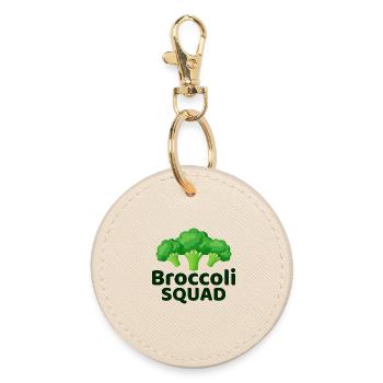 Broccoli Squad Dietitian Professional Vegetable - Round Keyring - oyster - Front