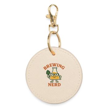 Beer nerd with hop glasses - Round Keyring - oyster - Front