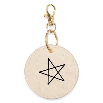 Star - Round Keyring - oyster - Front