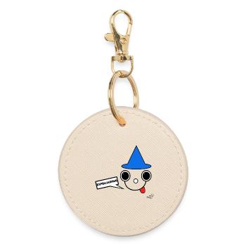 Little Magician Koppie with Blue Hat - Round Keyring - oyster - Front