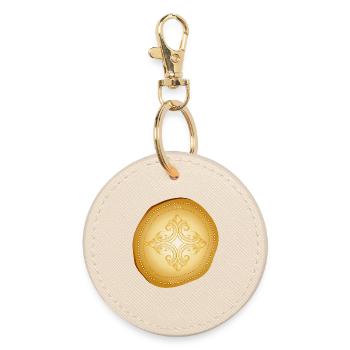 Pièce d’or ancienne avec motif de croix ornemental - Porte-clés rond - huître - Devant