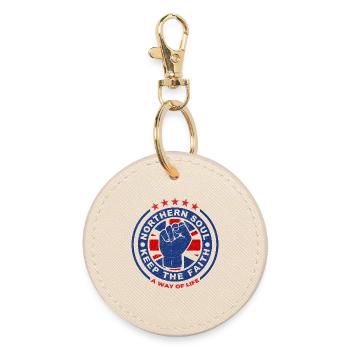 Northern Soul Fist Emblem Keep the Faith - Round Keyring - oyster - Front