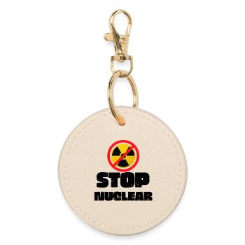 Stop Nuclear - Round Keyring - oyster - Front