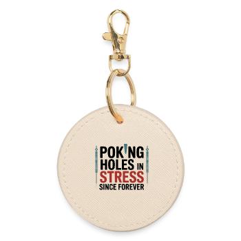 Acupuncturist Stress Relief Professional Expert  - Round Keyring - oyster - Front
