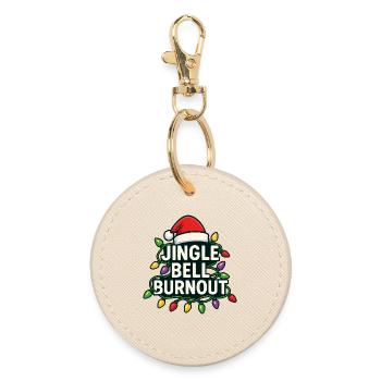 Jingle Bells, Burnout, Weihnachten, subtiler Humbu - Runder Schlüsselanhänger - Auster - Vorne