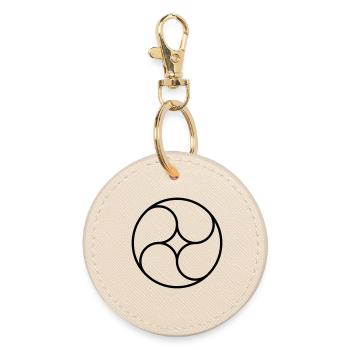 Four-Shot Fish Bladder - Round Keyring - oyster - Front
