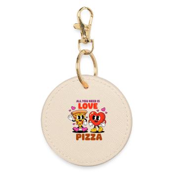 Tout ce dont tu as besoin, c’est d’aimer la pizza - Porte-clés rond - huître - Devant