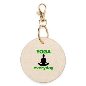 Yoga everyday – Dein täglicher Reset für Yogalove - Runder Schlüsselanhänger - Auster - Vorne