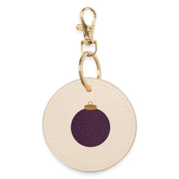 Swirled Purple Ornament - Round Keyring - oyster - Front