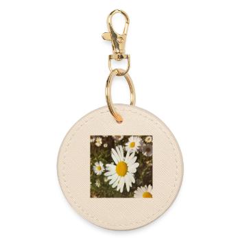 Daisies Sunlight - Round Keyring - oyster - Front