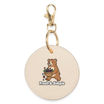 Illustration de l’ours panier aux baies - Porte-clés rond - huître - Devant
