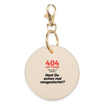 404 IT-Frage – Schon neu gestartet? IT, Geek, Fun - Runder Schlüsselanhänger - Auster - Vorne
