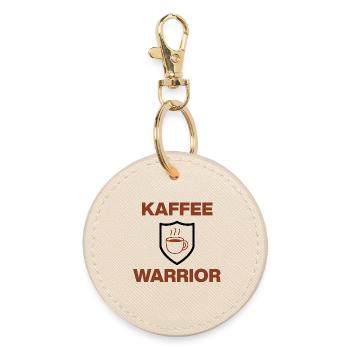 Kaffee Warrior – ohne Bohne kein Kampf - Runder Schlüsselanhänger - Auster - Vorne
