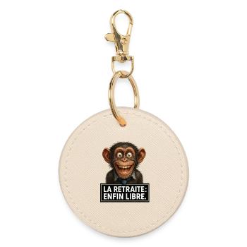 Monkey in free retreat - Round Keyring - oyster - Front